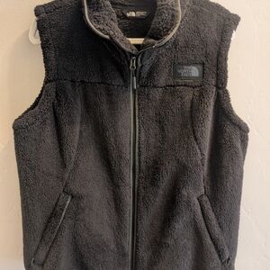 The North Face Black Fleece Vest with High Collar